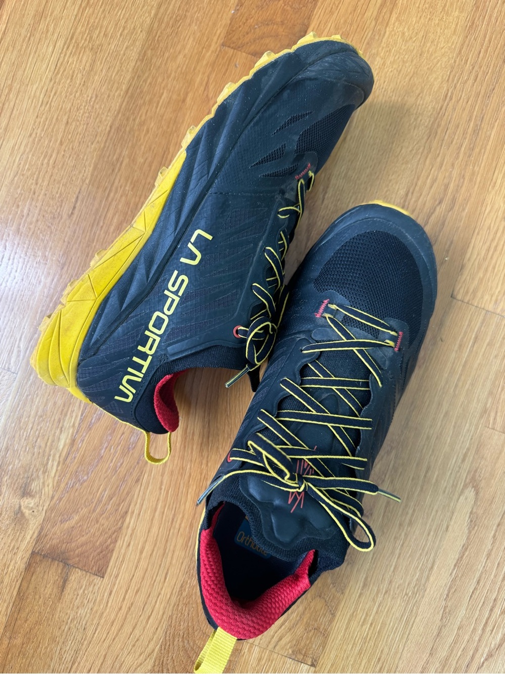 La Sportiva Men’s Black and Yellow Trail Runners